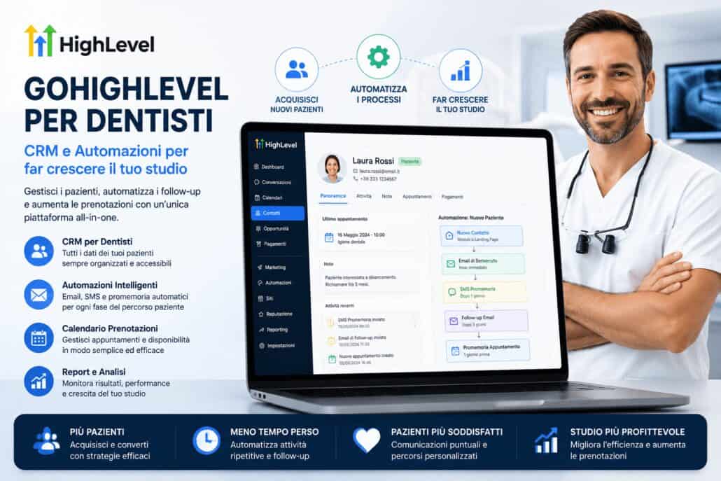 GoHighLevel per dentisti: CRM e automazioni